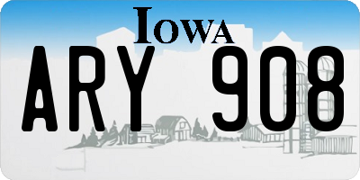 IA license plate ARY908