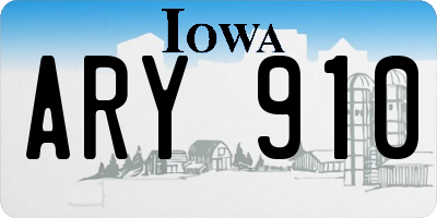 IA license plate ARY910