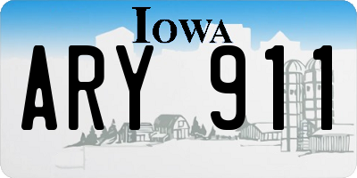 IA license plate ARY911
