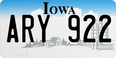 IA license plate ARY922