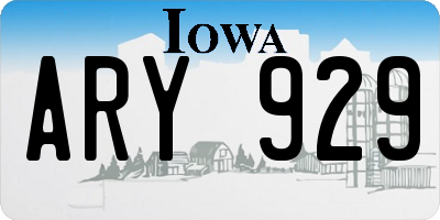 IA license plate ARY929