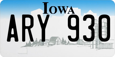 IA license plate ARY930