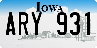 IA license plate ARY931