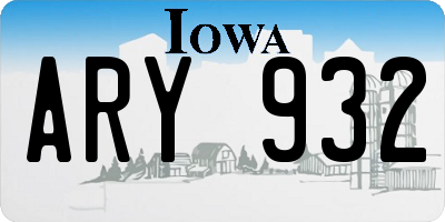 IA license plate ARY932