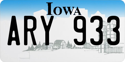 IA license plate ARY933