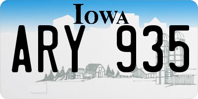 IA license plate ARY935