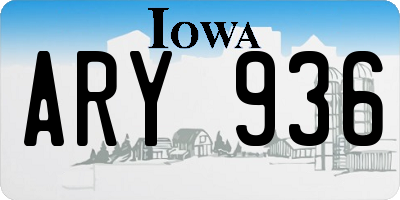 IA license plate ARY936
