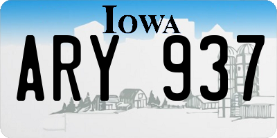 IA license plate ARY937