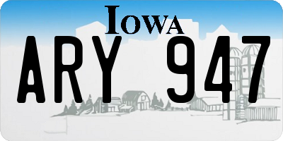 IA license plate ARY947