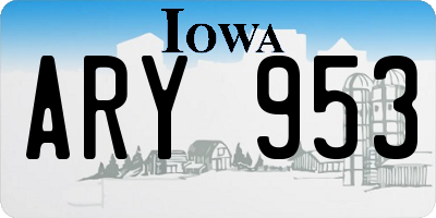 IA license plate ARY953