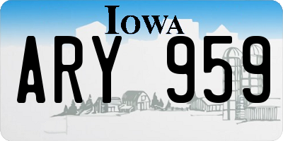 IA license plate ARY959