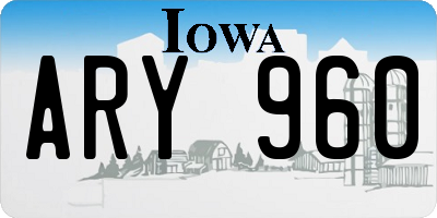 IA license plate ARY960