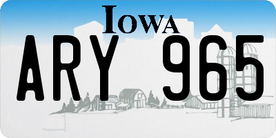 IA license plate ARY965