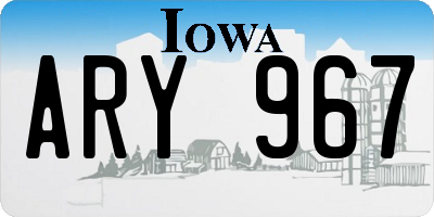 IA license plate ARY967