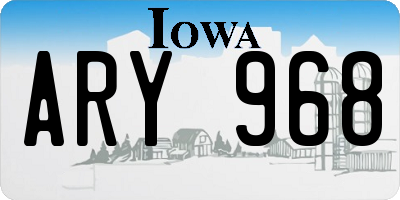 IA license plate ARY968