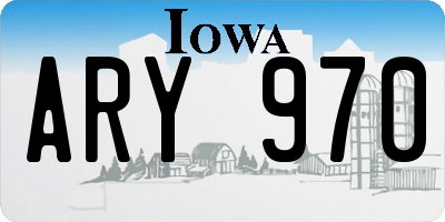 IA license plate ARY970