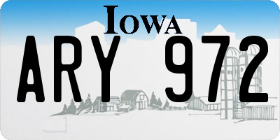 IA license plate ARY972