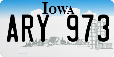 IA license plate ARY973