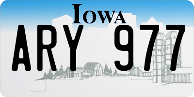 IA license plate ARY977