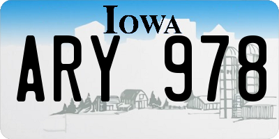 IA license plate ARY978