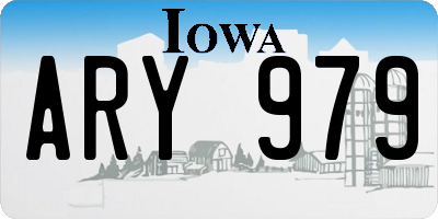 IA license plate ARY979