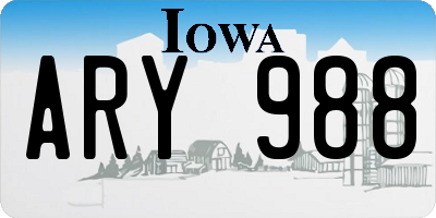 IA license plate ARY988