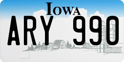 IA license plate ARY990
