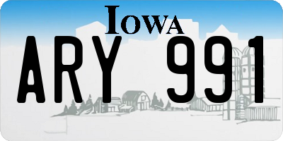 IA license plate ARY991
