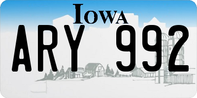 IA license plate ARY992