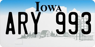 IA license plate ARY993