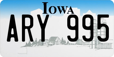 IA license plate ARY995