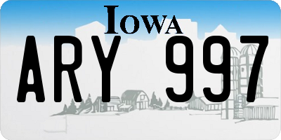 IA license plate ARY997