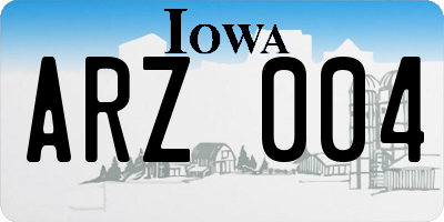 IA license plate ARZ004
