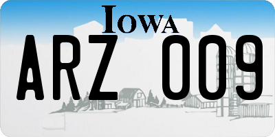 IA license plate ARZ009