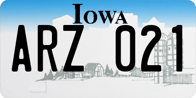 IA license plate ARZ021
