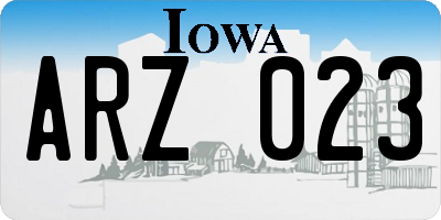 IA license plate ARZ023