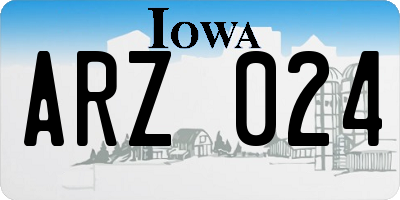 IA license plate ARZ024