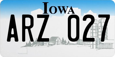 IA license plate ARZ027