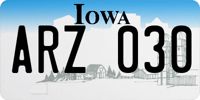 IA license plate ARZ030
