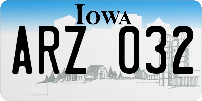 IA license plate ARZ032