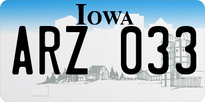 IA license plate ARZ033