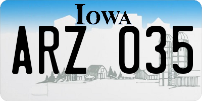 IA license plate ARZ035
