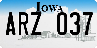 IA license plate ARZ037