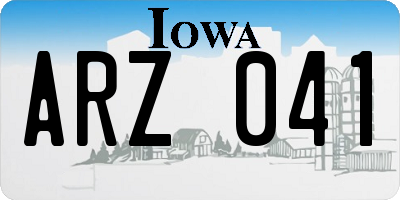 IA license plate ARZ041