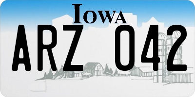 IA license plate ARZ042