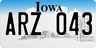 IA license plate ARZ043