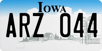 IA license plate ARZ044