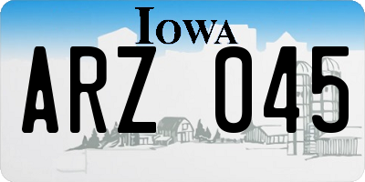 IA license plate ARZ045