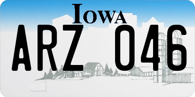 IA license plate ARZ046