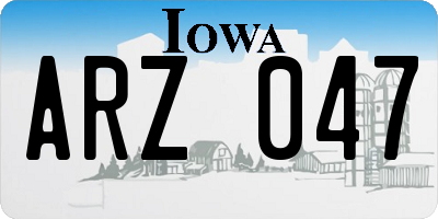 IA license plate ARZ047